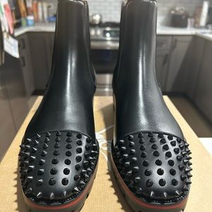 Christian Louboutin Men’s Melon Flat Spikes Calf boot black size 43.5(US 10.5)